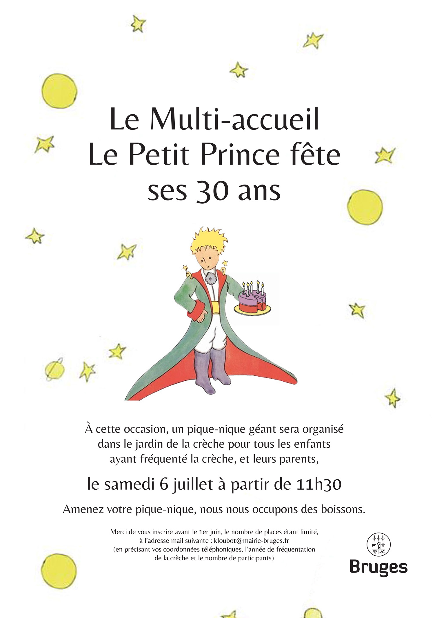 Affiche 30 ans de la crèche Le Petit Prince