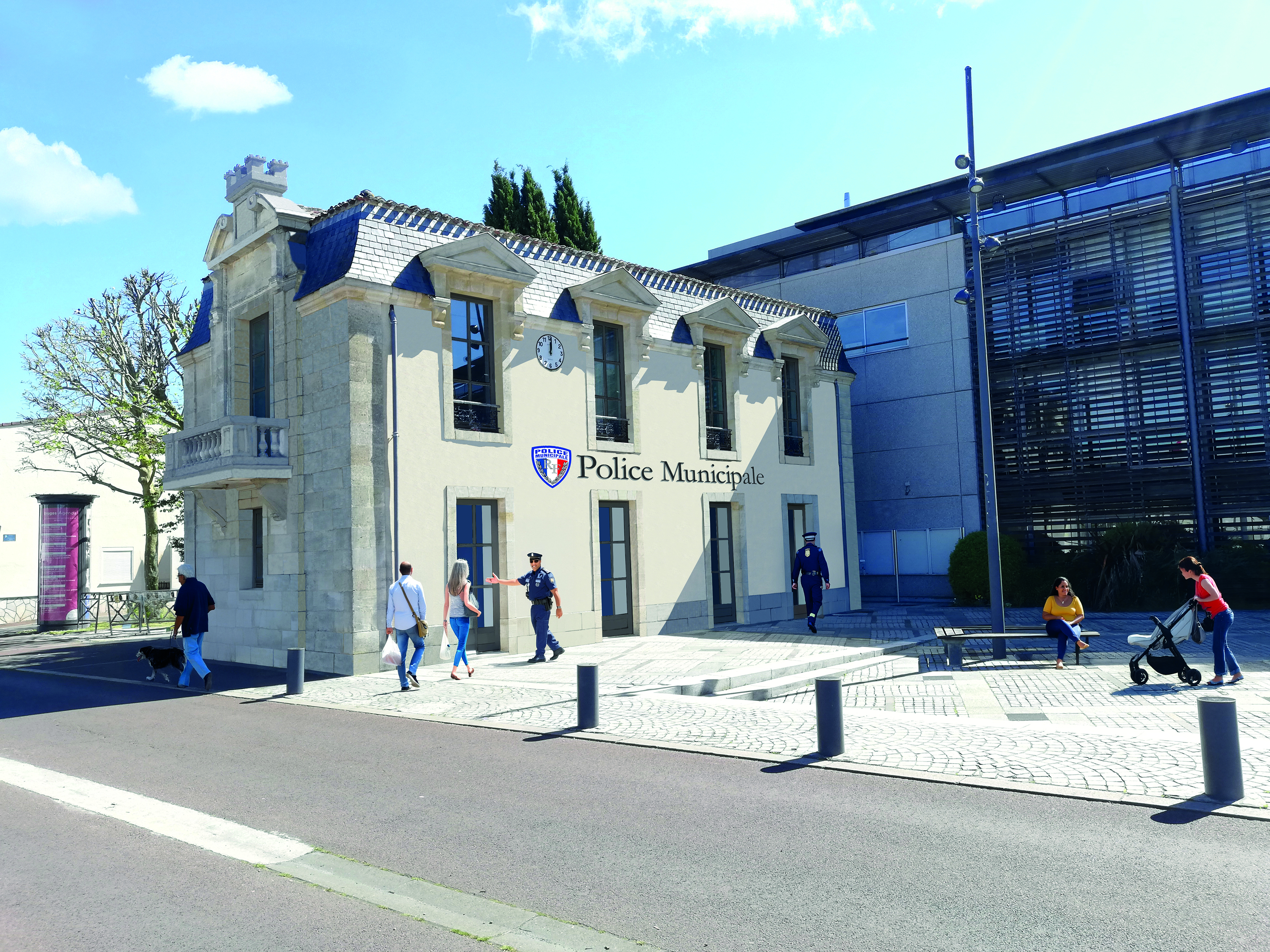 Projection 3D des futurs locaux de la police municipale. &copy; Delineavit Architecture